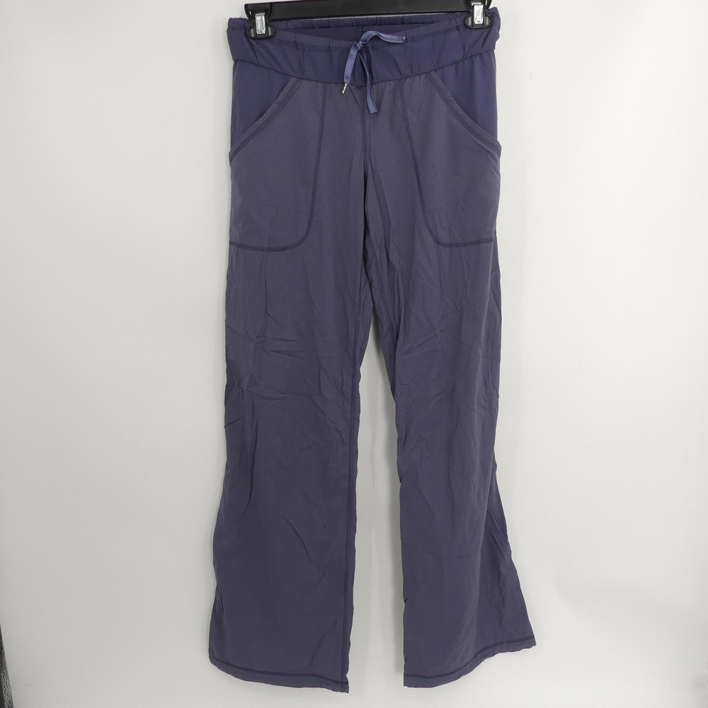 Lululemon Pants Women's 6 Purple Drawstring Wide Leg Groove Yoga Athletic Gym